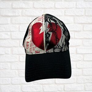 Disney Alice in Wonderland Queen of Hearts Baseball Cap Black Red Adjustable Hat